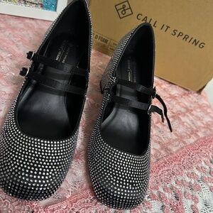 Call It Spring Vegan Rhinestone Mary Janes